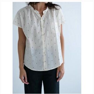 Women's Cream Button-Up Blouse